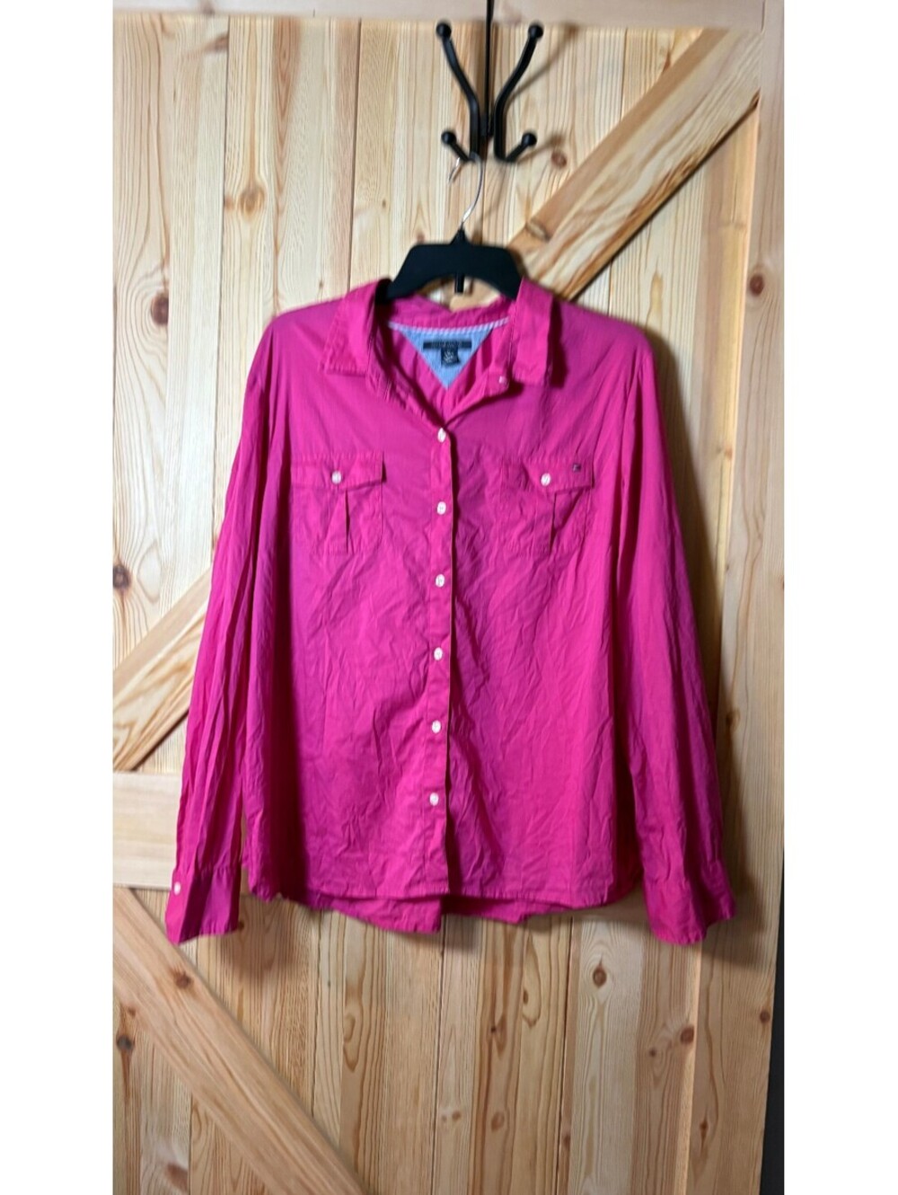 Tommy Hilfiger Women's XXL Pink Button-Up Shirt 100% Cotton